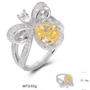 SJ48275, Ladies' Moissanite Ring, S925, Rhodium Plated, White, 6.27g