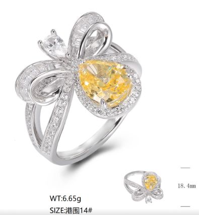 SJ48275, Ladies' Moissanite Ring, S925, Rhodium Plated, White, 6.27g