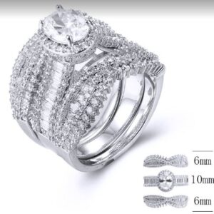 SJ34093-主戒, Ladies' Moissanite Ring, S925, Rhodium Plated, White, 4.21g
