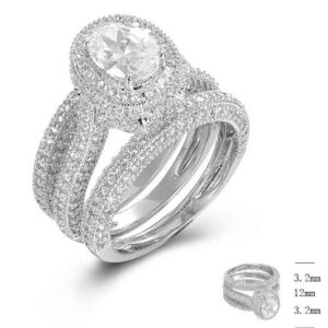 SJ46816-主戒, Ladies' Moissanite Ring, S925, Rhodium Plated, White, 4.13g