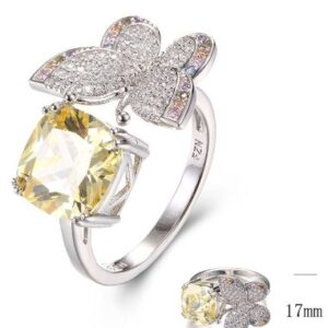 SJ34626, Ladies' Moissanite Ring, S925, Rhodium Plated, White, 5.43g