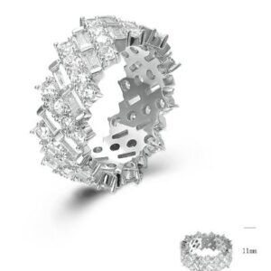 SJ45082, Ladies' Moissanite Ring, S925, Rhodium Plated, White, 9.24g