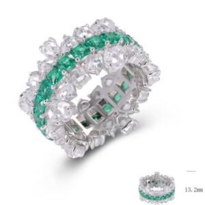 SJ48370, Ladies' Moissanite Ring, S925, Rhodium Plated, White, 9.84g