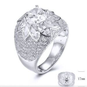 SJ32439, Ladies' Moissanite Ring, S925, Rhodium Plated, White, 8.67g