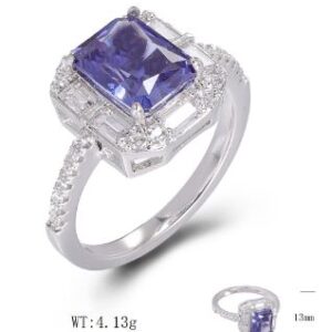 SJ33649, Ladies' Moissanite Ring, S925, Rhodium Plated, White, 3.62g