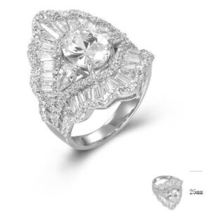 SJ44054, Ladies' Moissanite Ring, S925, Rhodium Plated, White, 7.11g