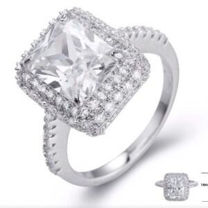 SJ23934, Ladies' Moissanite Ring, S925, Rhodium Plated, White, 5.48g