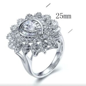SJ28004, Ladies' Moissanite Ring, S925, Rhodium Plated, White, 6.62g