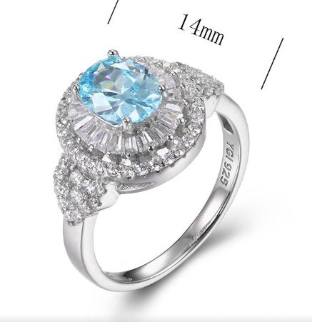 SJ34663, Ladies' Moissanite Ring, S925, Rhodium Plated, White, 4.06g