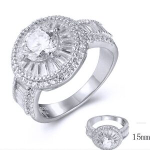 SJ39372, Ladies' Moissanite Ring, S925, Rhodium Plated, White, 5.67g