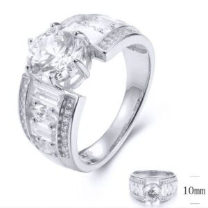 SJ33812, Ladies' Moissanite Ring, S925, Rhodium Plated, White, 5.47g