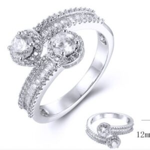 SJ38760, Ladies' Moissanite Ring, S925, Rhodium Plated, White, 3.46g