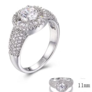 SJ29788, Ladies' Moissanite Ring, S925, Rhodium Plated, White, 3.73g