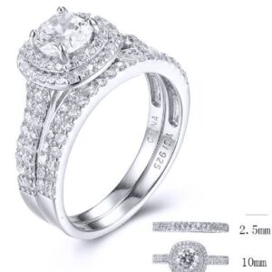SJ31599, Ladies' Moissanite Ring, S925, Rhodium Plated, White, 2.77g