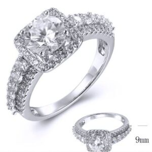 SJ38682, Ladies' Moissanite Ring, S925, Rhodium Plated, White, 3.84g