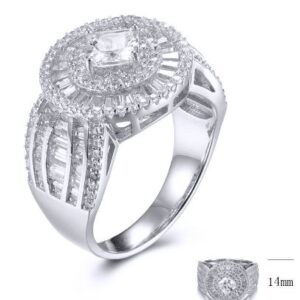 SJ32570, Ladies' Moissanite Ring, S925, Rhodium Plated, White, 6.57g