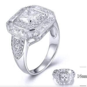 SJ32451, Ladies' Moissanite Ring, S925, Rhodium Plated, White, 6.19g