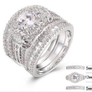 SJ40091, Ladies' Moissanite Ring, S925, Rhodium Plated, White, 4.41g