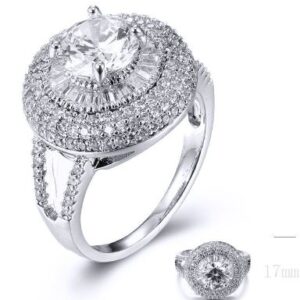 SJ32447, Ladies' Moissanite Ring, S925, Rhodium Plated, White, 5.92g