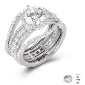 SJ43123, Ladies' Moissanite Ring, S925, Rhodium Plated, White, 4.46g