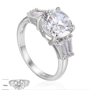 SJ22765, Ladies' Moissanite Ring, S925, Rhodium Plated, White, 3.69g
