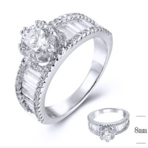 SJ38939, Ladies' Moissanite Ring, S925, Rhodium Plated, White, 5g