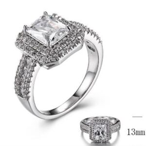 SJ30376, Ladies' Moissanite Ring, S925, Rhodium Plated, White, 4.05g