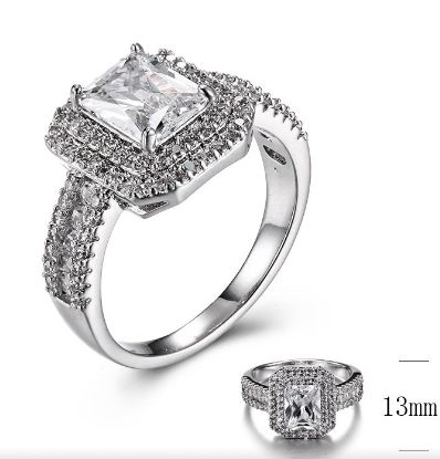 SJ30376, Ladies' Moissanite Ring, S925, Rhodium Plated, White, 4.05g