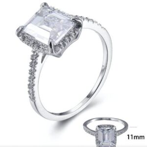 SJ27329, Ladies' Moissanite Ring, S925, Rhodium Plated, White, 2.37g