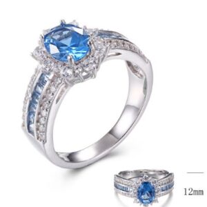 SJ30677, Ladies' Moissanite Ring, S925, Rhodium Plated, White, 4.53g