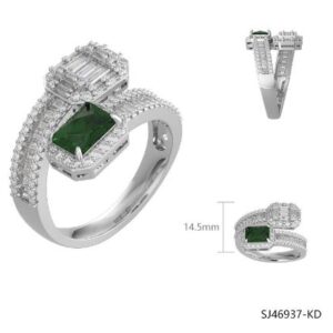 SJ46937, Ladies' Moissanite Ring, S925, Rhodium Plated, White, 4.48g