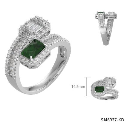 SJ46937, Ladies' Moissanite Ring, S925, Rhodium Plated, White, 4.48g