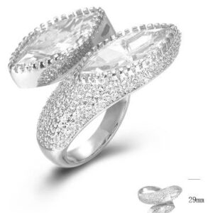SJ45644, Ladies' Moissanite Ring, S925, Rhodium Plated, White, 10.9g