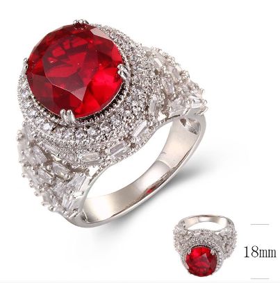 SJ39253, Ladies' Moissanite Ring, S925, Rhodium Plated, White, 8.91g