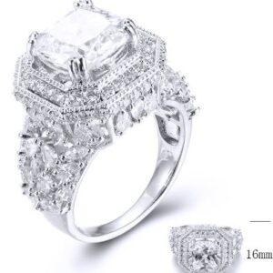SJ39251, Ladies' Moissanite Ring, S925, Rhodium Plated, White, 8.76g