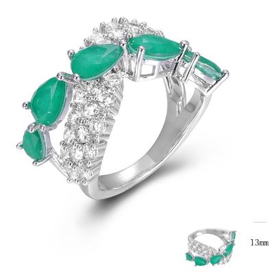 SJ45865, Ladies' Moissanite Ring, S925, Rhodium Plated, White, 5.09g