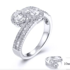 SJ31786, Ladies' Moissanite Ring, S925, Rhodium Plated, White, 4.25g