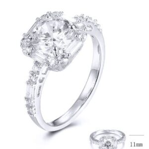SJ32431, Ladies' Moissanite Ring, S925, Rhodium Plated, White, 2.8g