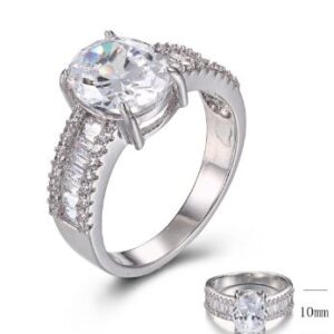 SJ28865, Ladies' Moissanite Ring, S925, Rhodium Plated, White, 4.41g