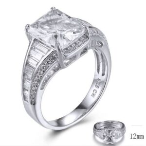 SJ27988, Ladies' Moissanite Ring, S925, Rhodium Plated, White, 5.41g