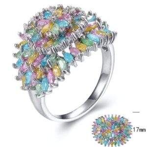 SJ29073, Ladies' Moissanite Ring, S925, Rhodium Plated, White, 5.48g