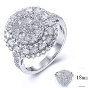 SJ35563, Ladies' Moissanite Ring, S925, Rhodium Plated, White, 4.38g