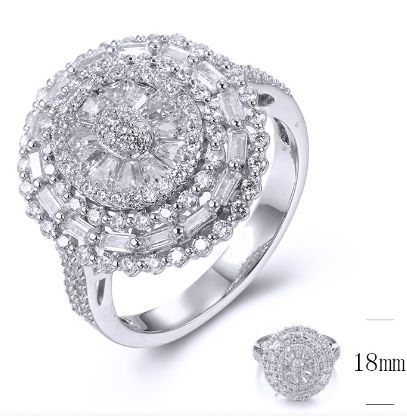 SJ35563, Ladies' Moissanite Ring, S925, Rhodium Plated, White, 4.38g