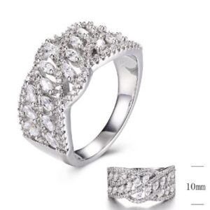 SJ30131, Ladies' Moissanite Ring, S925, Rhodium Plated, White, 5.57g