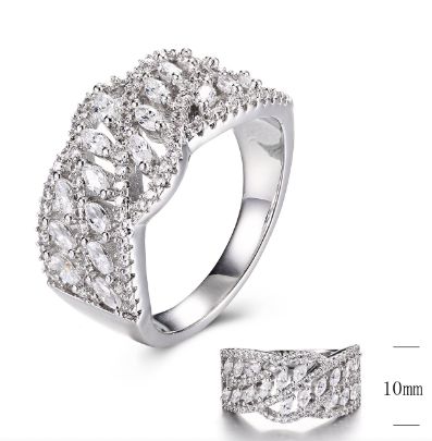 SJ30131, Ladies' Moissanite Ring, S925, Rhodium Plated, White, 5.57g