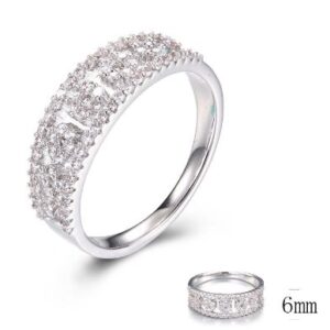 SJ29561, Ladies' Moissanite Ring, S925, Rhodium Plated, White, 3.02g