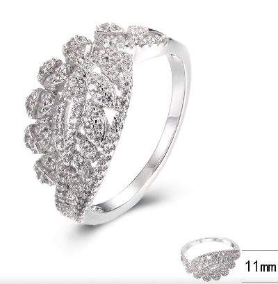 SJ39925, Ladies' Moissanite Ring, S925, Rhodium Plated, White, 3.15g