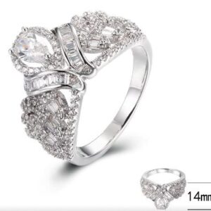 SJ39917, Ladies' Moissanite Ring, S925, Rhodium Plated, White, 4.6g