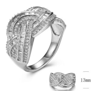 SJ30244, Ladies' Moissanite Ring, S925, Rhodium Plated, White, 5.64g