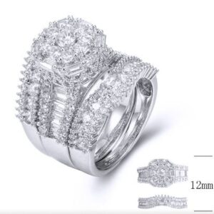 SJ34095, Ladies' Moissanite Ring, S925, Rhodium Plated, White, 11.64g